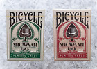 Limited Edition Gilded Snowman Back Red & Green Bicycle Playing Cards Set