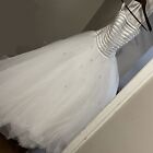 Justin Alexander Wedding Strapless Tulle Pearl Princess Wedding Gown 8945 Sz 8