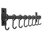 Pot Rack - Pots and Pans Hanging Rack Rail with 8 Hooks Pot Hangers for Kitchen