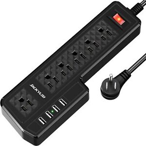Surge Protector Power Strip 10ft 6 Outlets 4 USB Ports Electric Power Outlet