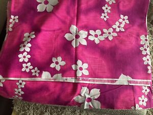 Vintage Decorative Fabric G.V.H. HAWAIIPRINT White Bright Pink Purple 45”W 126”