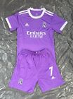 Real Madrid 2016/17 Ronaldo #7 Purple Kids Youth Soccer Kit Size 26 Age 10 - 11