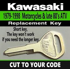 Kawasaki 79-98 Motorcycle ATV Short Replacement Key Cut to Code Z5501-Z5750