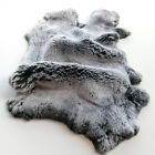 Genuine Rex Rabbit Skin Pelts Fur Hide Tanned Leather Craft Skin DIY Frost Black