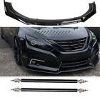 Glossy Black Front Bumper Lip Spoiler Splitter Body For Nissan Altima Strut Rods (For: Nissan)