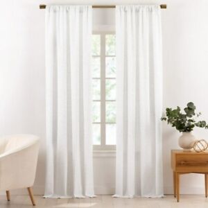Gap Home Multi-Nep Organic Cotton Light Filtering Window Curtain Pair. E13