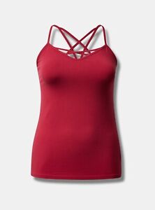 Torrid 1 (1X, 14-16) Red Stretchy Foxy Strappy Front And Back Racerback Cami NWT