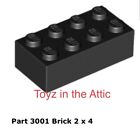 Lego 4x 3001 Black Brick 2 x 4 town castle