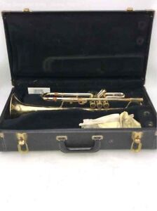 Besson 609 Gold Brass Bb Keys Alto Trumpet With Bach Selmer Hard Case