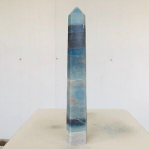 480g Natural trolleite Quartz Crystal Obelisk Wand Point Mineral Healing Q210