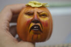 1:6 Pumpkin Halloween Night Killer Spoof Trump Headgear F 12