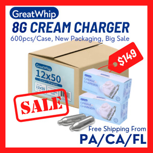 BULK PRICE Whipped Cream Chargers 600 PCS GreatWhip Pure Whip * NEW PACKAGING *