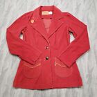 Vintage Levis Corduroy Jacket Blazer Womens 11/12 Red Big E Button Up