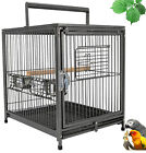 22” Portable Heavy Duty Travel Bird Parrot Carrier Cage Feeding Bowl Stand