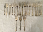 Mixed Lot Of 16 Silver Plated Forks Plus 3 Large Serving Forks Total of 19