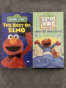 Lot Of 2 Sesame Street VHS The Best Of Elmo & Elmos World Wake Up With Elmo!