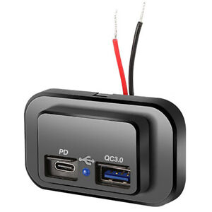 Car Charger Socket Dual USB Port Quick Charging Power Adapter Outlet Panel Mount (For: 2012 Mazda 6 i Sedan 4-Door 2.5L)