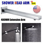 16inch Stainless Steel Square Rainfall Shower Head Extension Arm Wall Mounted