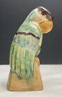 Vintage Ceramic Made in Brazil Bird Parrot Parakeet Tropical Figurine Aqua