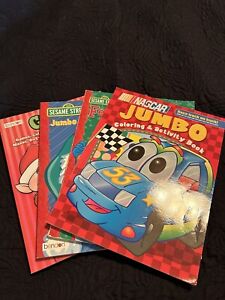 3Christmas Coloring Books Sesame Street And Bendon, + Bonus Nascar Color Book !