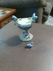 New ListingVintage Fountain Porcelain Hinged Trinket Box With Bird Trinket