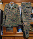 USMC MARPAT Uniform WOODLAND SET Combat Shirt Pant LARGE REGULAR  ISSUED  SET