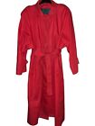VINTAGE RARE LONDON FOG TRENCH COAT RED BELTED LINED WATER RESISTANT 1X / 16
