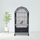 Black Large Bird Cage wit Rolling Stand Cockatiel Parakeet Finch Parrot Birdcage