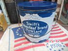 SWIFT'S SILVERLEAF Brand Pure Lard Tin CAN Pail, Bucket 4 LBS Bail Handle STORE