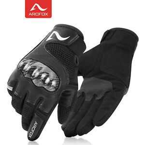ARCFOX Motorcycle Full Finger Gloves Leather Breathe Touchscreen Motor Dirt Bike