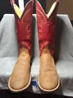 Anderson Bean Mens Cowboy Pull On Boots Red/Brown  11.5AA
