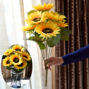Artificial Large Sunflowers Bouquet Fake Silk Flowers Home Office Party Decor
