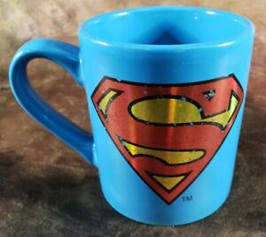 Superman Metallic Blue Ceramic Coffee Cocoa Tea Cup Mug Excellent Condition