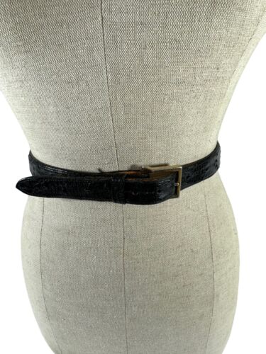 Vintage LUCCHESE genuine black ostrich belt size 38 unisex