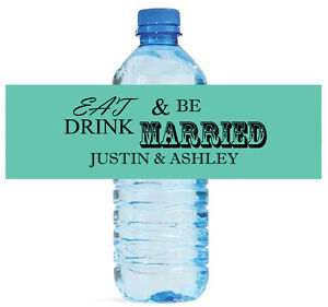 100 Mint Eat Drink be Married Wedding Anniversary Engagement Party Water Labels