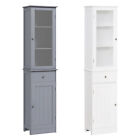 Bathroom Storage Cabinet Tower with Multiple Shelves & Drawer
