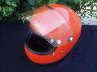 Vintage 1970s Bell Star Orange Motorcycle Helmet w/ Visor 7 3/8