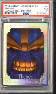 2016 Marvel Masterpieces Canvas Gallery 94 Thanos Red 16/25 PSA 7
