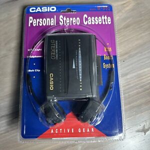 NEW CASIO W-885 PERSONAL STEREO CASSETTE PLAYER W/ Head Phones SEALED NOS