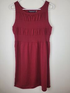 Marc New York by Andrew Marc Sweater Dress Large Red Smocked Wool Blend