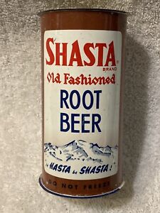 Vintage SHASTA Root Beer Steel Flat Top Can, Factory Defect.