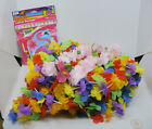 OLDER LOT OF 22 COLORFUL FABRIC LEIS & BANNER FOR TIKI, LUAU PARTY