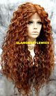 38” LACE FRONT FULL WIG EXTRA LONG LAYERED CURLY W BABY HAIR AUBURN MIX NWT