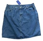 Chouyatou Women's Five-Pocket  Jean Denim Skirt with Slit Light BlueSz XXL NWT!