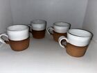 New ListingArt Pottery Mug Set Hand Made Clay Ceramic Signed Red ware White Glaze