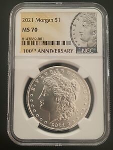 2021-P Morgan Silver Dollar NGC MS 70- Philadelphia Mint 100th Anniversary Label