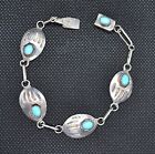 Vintage Turquoise Silver Bracelet Bear Claw Design