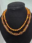 TRIFARI & MONET amber choker necklaces worn together or separate statement piece