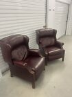 2 Luxurious, Genuine Leather recliners burgundy color, Bradington young