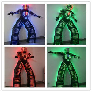 LED Colors Change Costume Robot Clothing Illuminated Dance Remote Control Outfit